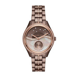 Buy Shop Michael Kors Lauryn Rose Gold Dial Brown Steel Strap Watch for Women - MK3757 USA Online