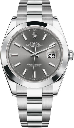 Buy Shop Rolex Datejust 41 Oyster Grey Dial Oystersteel Strap Watch for Men - M126300-0007 USA Online