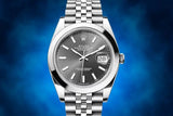 Buy Shop Rolex Datejust 41 Oyster Grey Dial Silver Oystersteel Bracelet Watch for Men - M126300-0008 USA Online