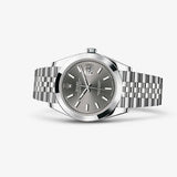 Buy Shop Rolex Datejust 41 Oyster Grey Dial Silver Oystersteel Bracelet Watch for Men - M126300-0008 USA Online
