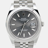 Buy Shop Rolex Datejust 41 Oyster Grey Dial Silver Oystersteel Bracelet Watch for Men - M126300-0008 USA Online