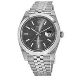 Buy Shop Rolex Datejust 41 Oyster Grey Dial Silver Oystersteel Bracelet Watch for Men - M126300-0008 USA Online