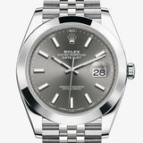 Buy Shop Rolex Datejust 41 Oyster Grey Dial Silver Oystersteel Bracelet Watch for Men - M126300-0008 USA Online