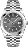 Buy Shop Rolex Datejust 41 Oyster Grey Dial Silver Oystersteel Bracelet Watch for Men - M126300-0008 USA Online