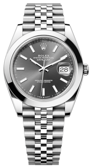 Buy Shop Rolex Datejust 41 Oyster Grey Dial Silver Oystersteel Bracelet Watch for Men - M126300-0008 USA Online