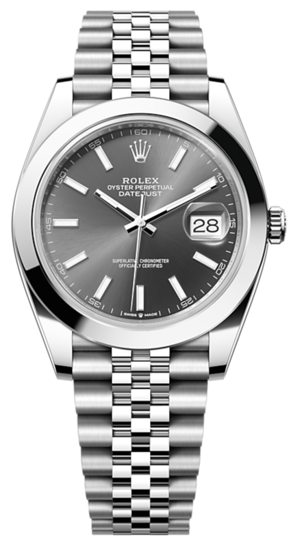 Buy Shop Rolex Datejust 41 Oyster Grey Dial Silver Oystersteel Bracelet Watch for Men - M126300-0008 USA Online