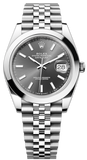 Buy Shop Rolex Datejust 41 Oyster Grey Dial Silver Oystersteel Bracelet Watch for Men - M126300-0008 USA Online