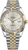 Buy Shop Rolex Datejust 41 Silver Dial Two Tone Oystersteel & Yellow Gold Jubilee Bracelet Watch for Men - M126333-0002 USA Online