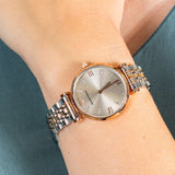 Buy Shop Emporio Armani Gianni T Bar Grey Dial Two Tone Steel Strap Watch For Women - AR1840 USA Online