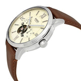 Buy Shop Fossil Townsman Automatic White Dial Brown Leather Strap Watch for Men - ME3064 USA Online