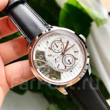 Buy Shop Fossil Townsman Twist Multifunction White Dial Black Leather Strap Watch for Men - ME1164 USA Online