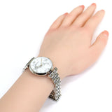 Buy Shop Emporio Armani Gianni T Bar White Marble Dial Silver Steel Strap Watch For Women - AR11170 USA Online