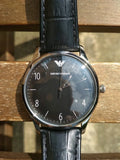Buy Shop Emporio Armani Classic Quartz Black Dial Black Leather Strap Watch For Men - AR1865 USA Online