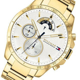 Buy Shop Tommy Hilfiger Iconic Quartz White Dial Gold Steel Strap Watch for Men - 1791538 USA Online