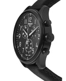 Buy Shop Tissot Chrono XL Vintage Black Dial Black Leather Strap Watch For Men - T116.617.36.052.00 USA Online