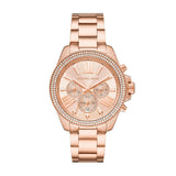 Michael Kors Wren Chronograph Rose Gold Dial Rose Gold Steel Strap Watch for Women - MK7430