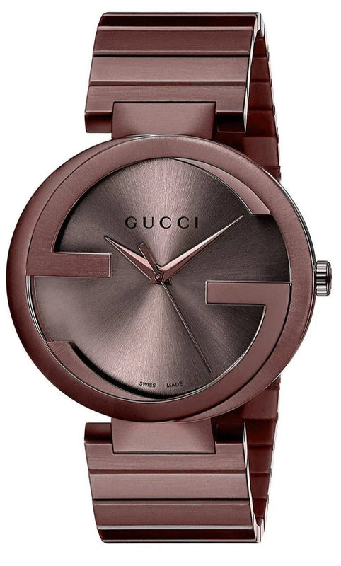 Buy Shop Gucci Interlocking XL Brown Dial Brown Steel Strap Watch For Men - YA133211 USA Online
