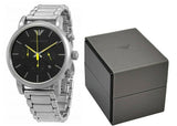 Buy Shop Emporio Armani Luigi Chronograph Black Dial Silver Steel Strap Watch For Men - AR11324 USA Online