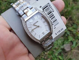 Buy Shop Fossil Wallace Silver Dial Silver Steel Strap Watch for Women - ES3174 USA Online