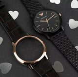 Buy Shop Emporio Armani Interchangeable Black Dial Black Steel Strap Watch For Men - AR80021 USA Online