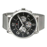 Buy Shop Tommy Hilfiger Chronograph Black Dial Silver Mesh Bracelet Watch for Men - 1791292 USA Online