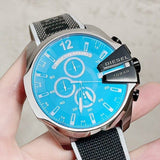 Buy Shop Diesel Mega Chief Chronograph Black Dial Grey Nylon Strap Watch For Men - DZ4523 USA Online