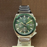 Buy Shop Fossil Everett Chronograph Green Dial Silver Steel Strap Watch for Men - FS5964 USA Online