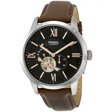Buy Shop Fossil Townsman Automatic Black Dial Brown Leather Strap Watch for Men - ME3061 USA Online