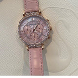 Buy Shop Swarovski Passage Chrono Pink Dial Pink Leather Strap Watch for Women - 5580352 USA Online