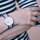 Buy Shop Daniel Wellington Classic Trinity White Dial Three Tone Nylon Strap Watch For Women - 0509DW USA Online