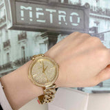 Buy Shop Michael Kors Catelyn Crystals Gold Dial Gold Steel Strap Watch For Women - MK4674 USA Online