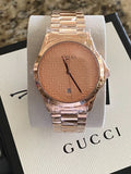 Gucci G Timeless Quartz Gold Dial Gold Steel Strap Watch For Women - YA126482