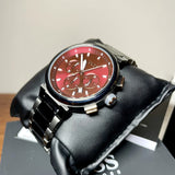 Buy Shop Hugo Boss One Chronograph Red Dial Grey Steel Strap Watch For Men - 1514000 USA Online