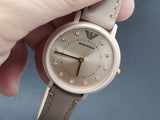 Buy Shop Emporio Armani Kappa Quartz Rose Gold Dial Pink Leather Strap Watch For Women - AR11010 USA Online