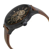 Buy Shop Fossil Townsman Automatic Black Dial Brown Leather Strap Watch for Men - ME3155 USA Online