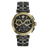 Versace Aion Chronograph Black Dial Black Steel Strap Watch for Men - VE1D01620