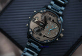 Buy Shop Diesel Daddy 2.0 Chronograph Grey Dial Blue Steel Strap Watch For Men - DZ7414 USA Online