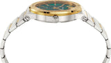 Buy Shop Versace Hellenyium Quartz Green Dial Silver Steel Strap Watch For Men - VEVK00420 USA Online
