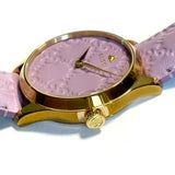 Buy Shop Gucci G Timeless Quartz Lilac Dial Lilac Leather Strap Watch For Women - YA1264098 USA Online