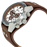 Buy Shop Fossil Coachman Chronograph Silver Dial Brown Leather Strap Watch for Men - CH2565 USA Online
