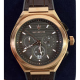 Buy Shop Maserati Triconic Chronograph Grey Dial Brown Leather Strap Watch For Men - R8871639003 USA Online