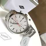 Buy Shop Fossil Townsman White Dial Silver Steel Strap Watch for Men - FS5346 USA Online