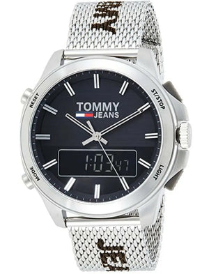 Buy Shop Tommy Hilfiger Digital Black Dial Silver Mesh Bracelet Watch For Men - 1791765 USA Online