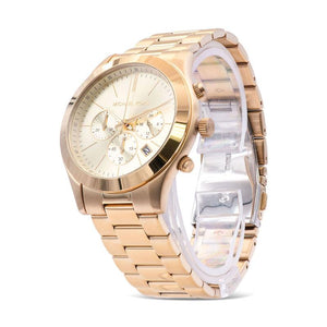 Buy Shop Michael Kors Slim Runway Chronograph Gold Dial Gold Steel Strap Watch For Men - MK8909 USA Online