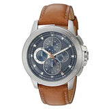 Buy Shop Michael Kors Ryker Chronograph Analog Blue Dial Brown Leather Strap Watch For Men - MK8518 USA Online