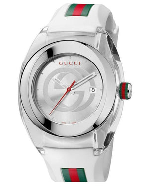 Buy Shop Gucci Sync XXL White Dial White Rubber Strap Watch For Men - YA137102 USA Online