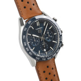Buy Shop Tag Heuer Carrera Automatic Chronograph Blue Dial Brown Leather Strap Watch for Men - CBN2A1A.FC6537 USA Online