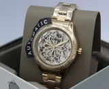 Buy Shop Fossil Rye Automatic Skeleton Gold Dial Gold Steel Strap Watch for Women - BQ3755 USA Online