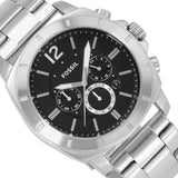 Buy Shop Fossil Machine Chronograph Black Dial Silver Steel Strap Watch for Men - FS4776 USA Online