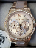 Buy Shop Michael Kors Tibby Chronograph Rose Gold Dial Two Tone Steel Strap Watch For Women - MK6828 USA Online
